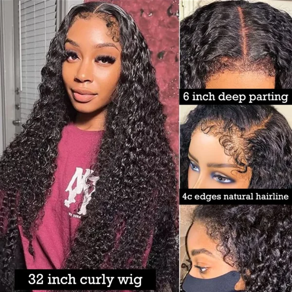 Perruque-Afro Kinky Curly Wig 13x6 Hd Frontal 100% Human - Image 3