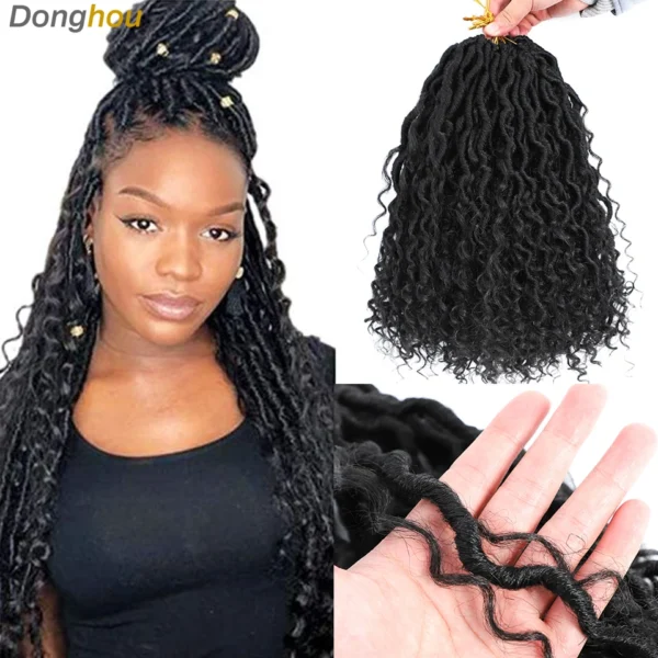 14 18 Inches Faux Locs  Crochet  With Curly Ends 24 Strands/Pack - Image 2