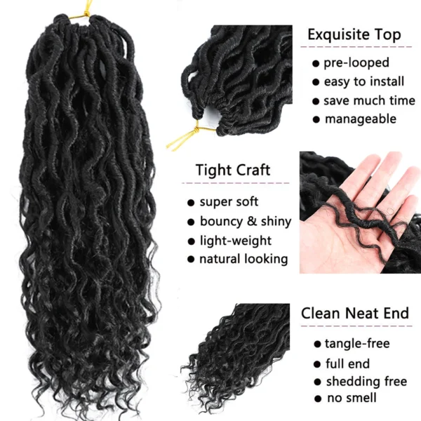 14 18 Inches Faux Locs  Crochet  With Curly Ends 24 Strands/Pack - Image 3