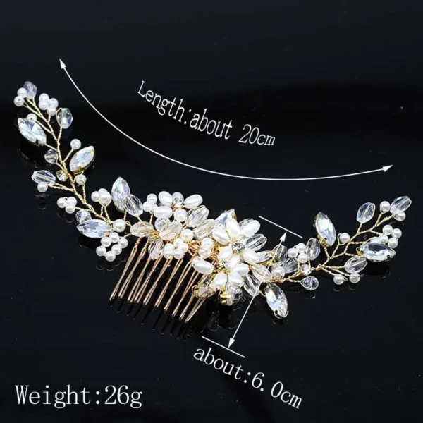 Bridal Hair Accessories Crystal Peals Hair Combs Wedding Hair Clips Accessories Jewelry Handmade Women Hair Ornaments Headpieces - Image 2