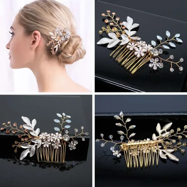 Bridal Hair Accessories Crystal Peals Hair Combs Wedding Hair Clips Accessories Jewelry Handmade Women Hair Ornaments Headpieces - Image 6