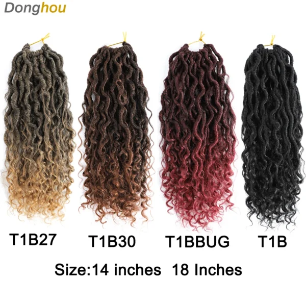 14 18 Inches Faux Locs  Crochet  With Curly Ends 24 Strands/Pack - Image 4