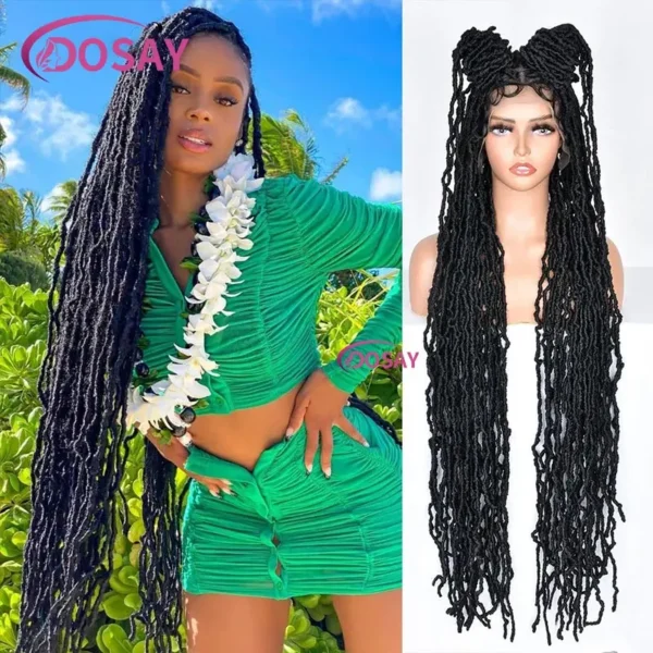 Lace Front Wig for Women Butterfly Locs Braids Wig 40 Inch e