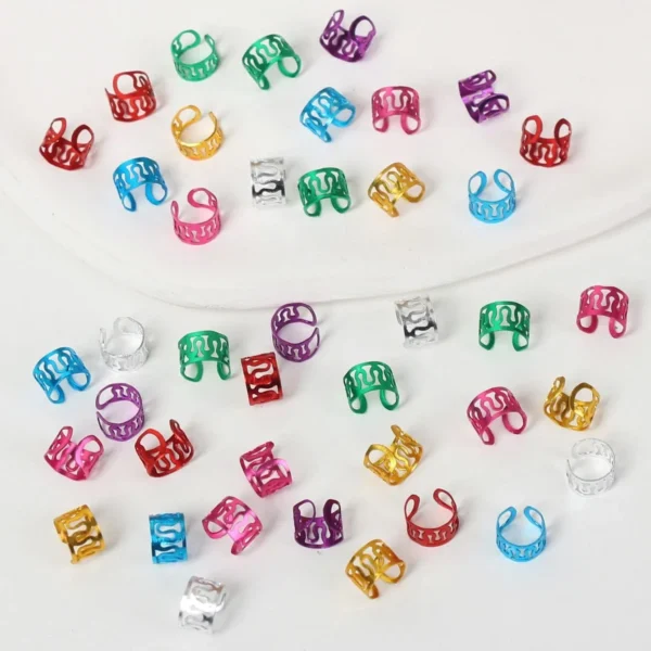 40Pcs   Micro Beads Adjustable Cuff Clip Hip Hop Hair Braid Styling - Image 6