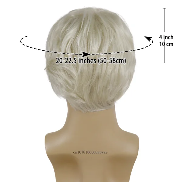 Mens Platinum Blonde Wig Synthetic - Image 4