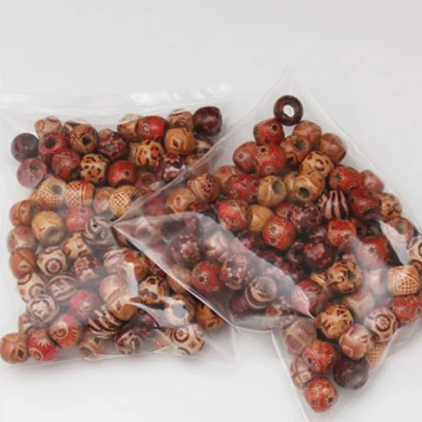 100 PCs/bag Painted Wooden Beads African Hair Rings Dreadlock Accessories - Image 7