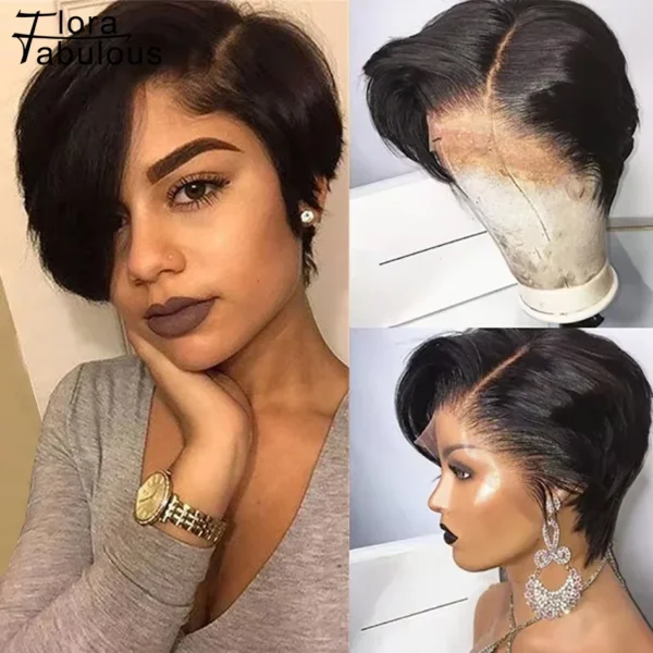 Short Bob Pixie Cut Human Hair Wigs For Women