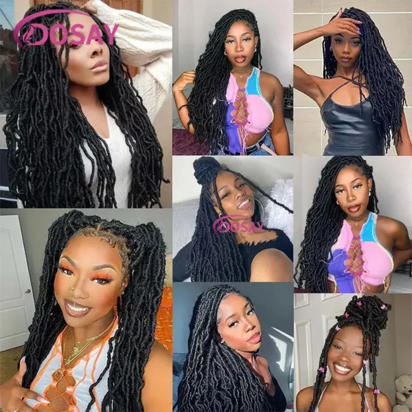 Lace Front Wig for Women Butterfly Locs Braids Wig 40 Inch e - Image 3