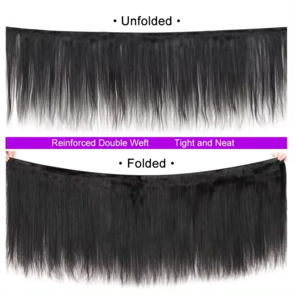 Peruvian Straight Bundles Bone Straight Human Hair Extensions - Image 5