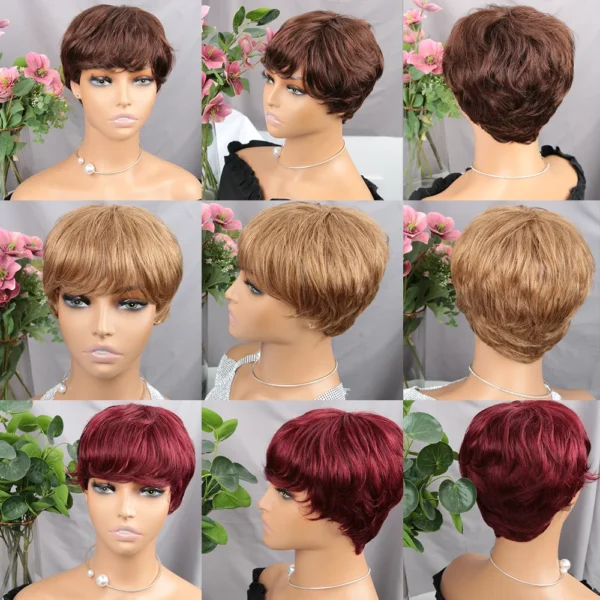 Short Pixie Cut Wig Human Hair For  Women - Image 2